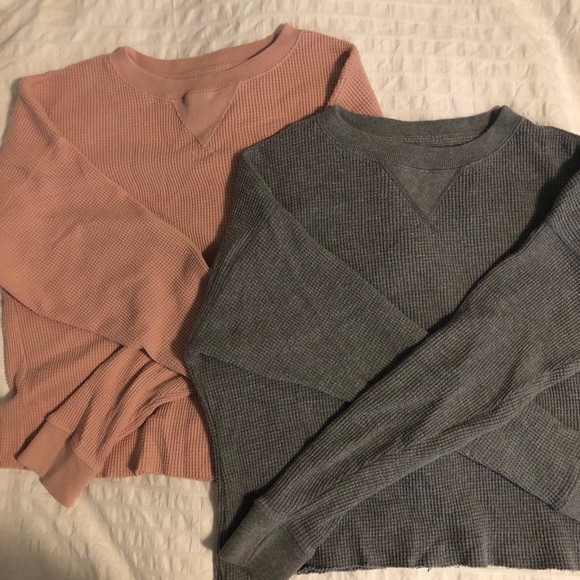Abercrombie & Fitch Tops - Abercrombie & Fitch Waffle Long Sleeve Crop BUNDLE
